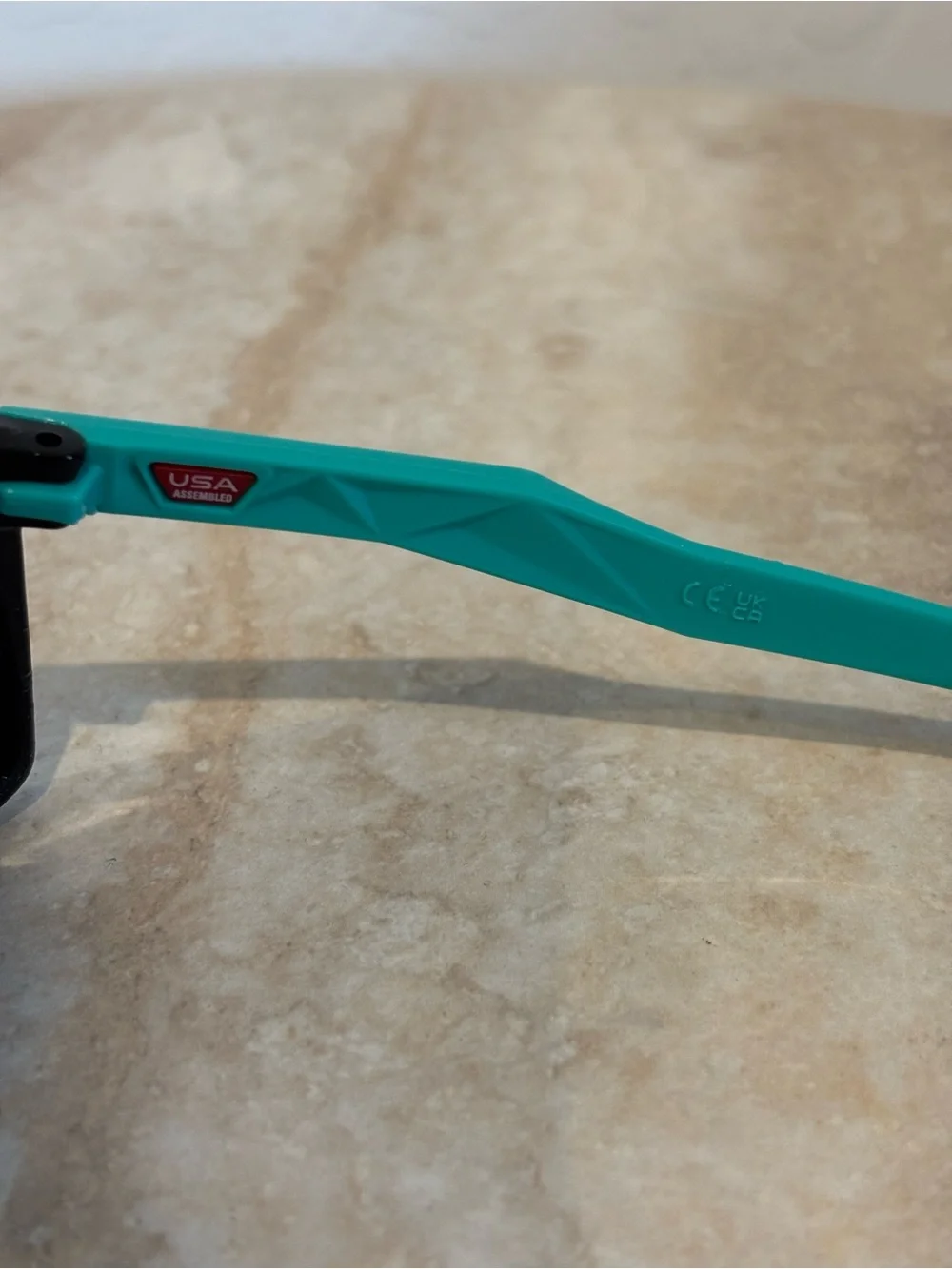 Oakley Sutro Oversized Shield Sunglasses in Black with Teal Temples